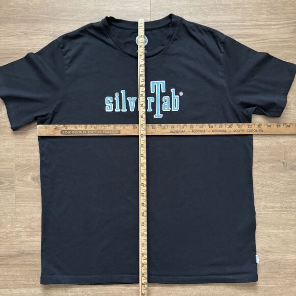 Levi’s Silvertab Logo T Shirt Black Blue Retro Graphic Tee Y2K Revival Size L - Picture 7 of 8